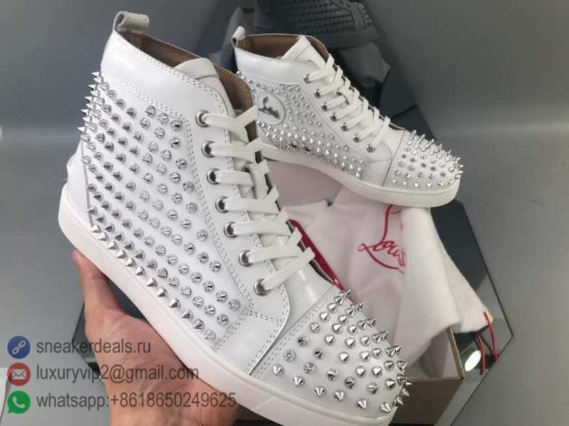 CHRISTIAN LOUBOUTIN UNISEX HIGH SNEAKERS WHITE RIVETS D8010320